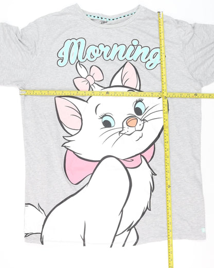 Disney Women Grey Marie Cat Nightshirt XL T-Shirt Style