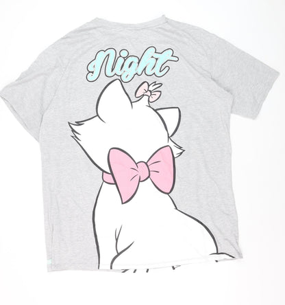 Disney Women Grey Marie Cat Nightshirt XL T-Shirt Style