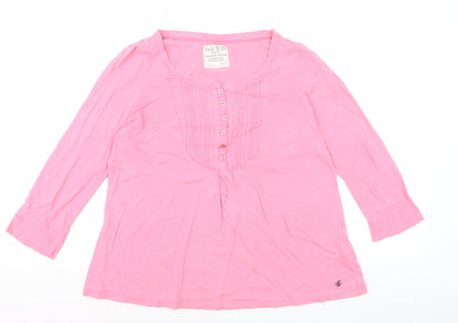 Jack Wills Women’s Pink 3/4 Sleeve Tunic Blouse Size 12 Cotton