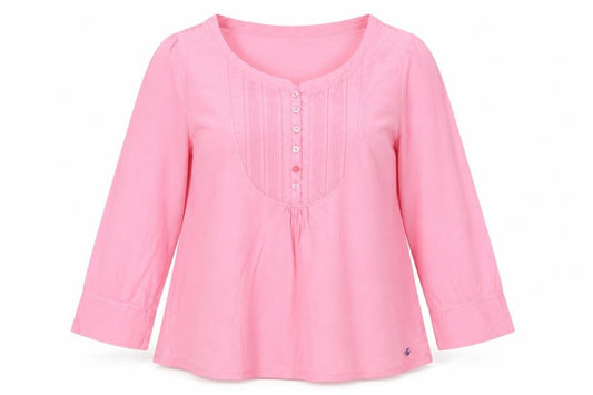 Jack Wills Women’s Pink 3/4 Sleeve Tunic Blouse Size 12 Cotton