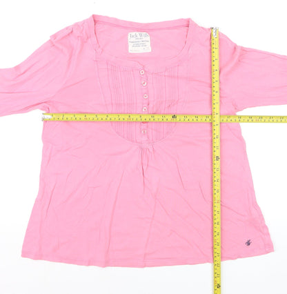 Jack Wills Women’s Pink 3/4 Sleeve Tunic Blouse Size 12 Cotton