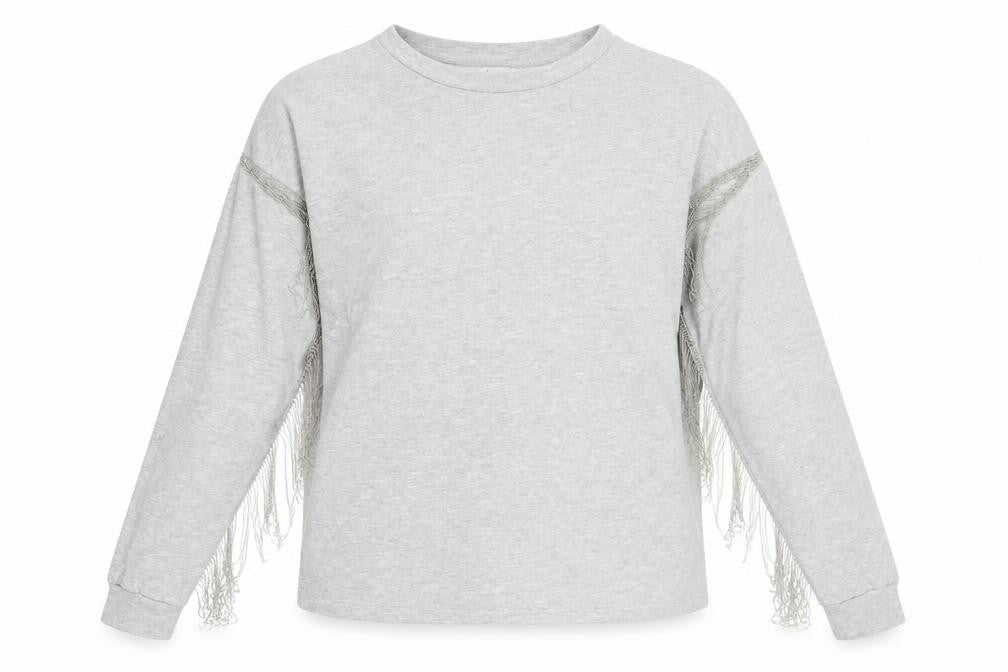 H&M Women’s Grey Fringe Pullover Jumper Size S