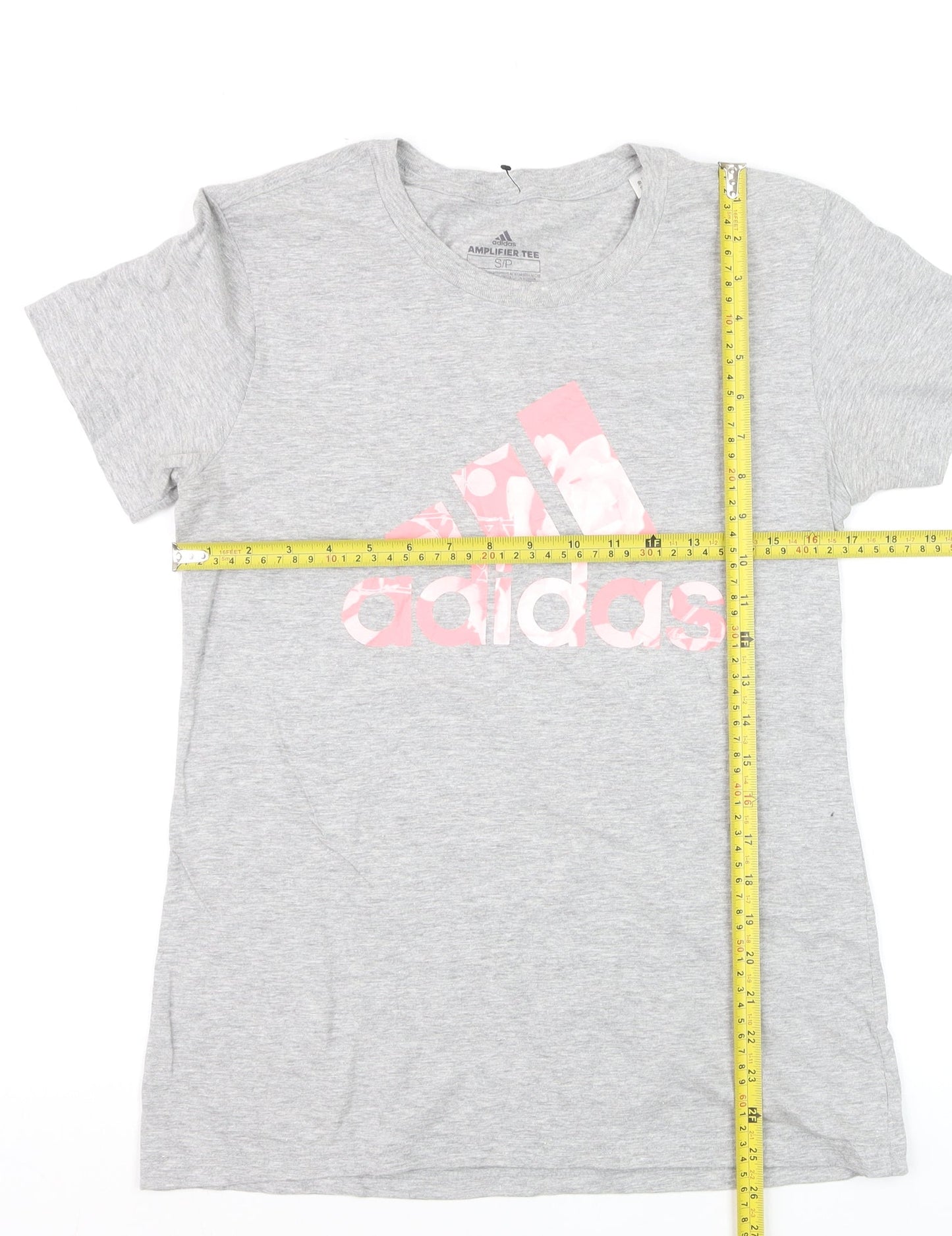 Adidas Womens Grey Amplifier Tee Short Sleeve T-Shirt Size S