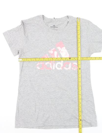 Adidas Womens Grey Amplifier Tee Short Sleeve T-Shirt Size S