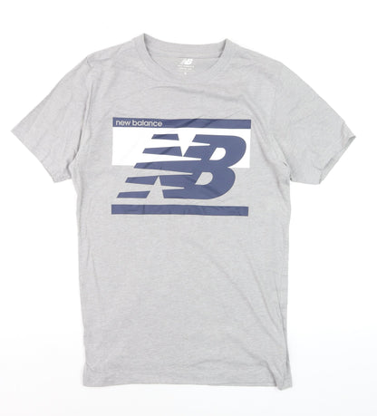 New Balance Men's Grey Short Sleeve Crew Neck Athletic T-Shirt Size S