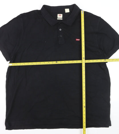 Levi's Mens Black 2XL Cotton Polo Shirt Short Sleeve Classic Fit