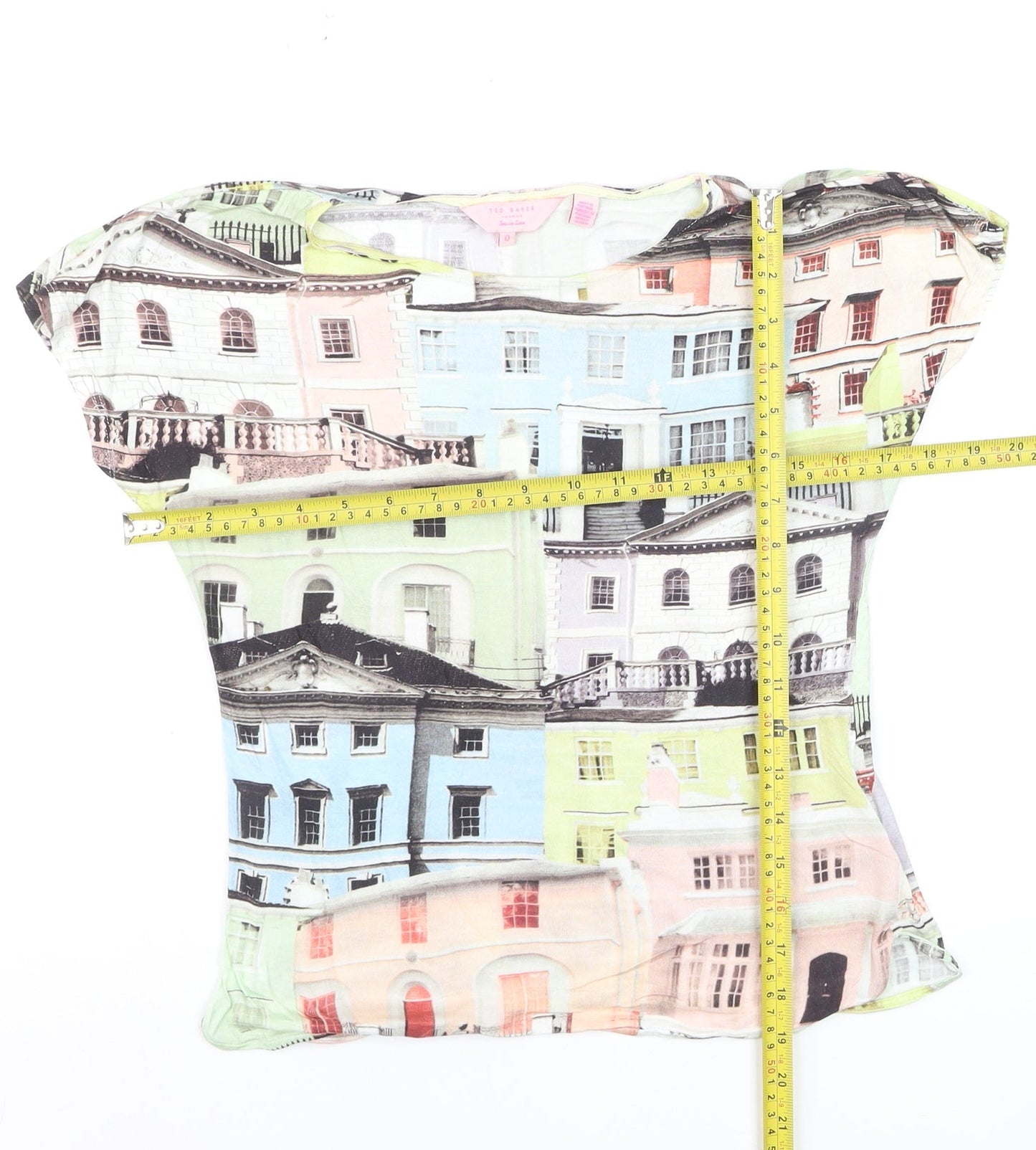 Ted Baker Women’s Multicoloured City Print Viscose T-Shirt Size 2XS