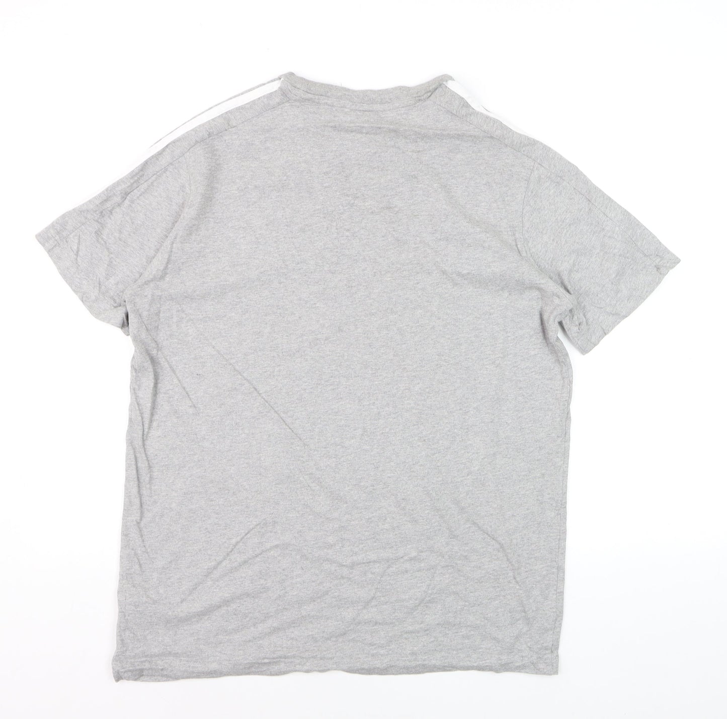 Adidas Men’s Grey Short Sleeve Crew Neck Regular Fit Sports T-Shirt M