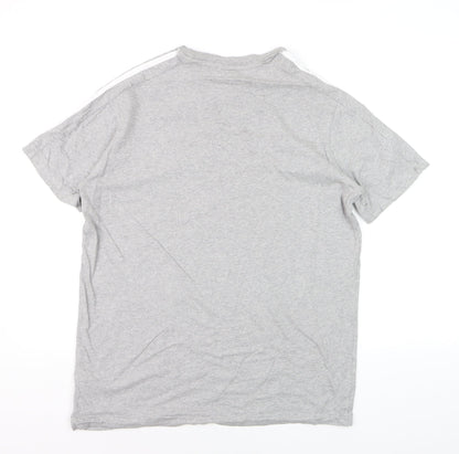 Adidas Men’s Grey Short Sleeve Crew Neck Regular Fit Sports T-Shirt M