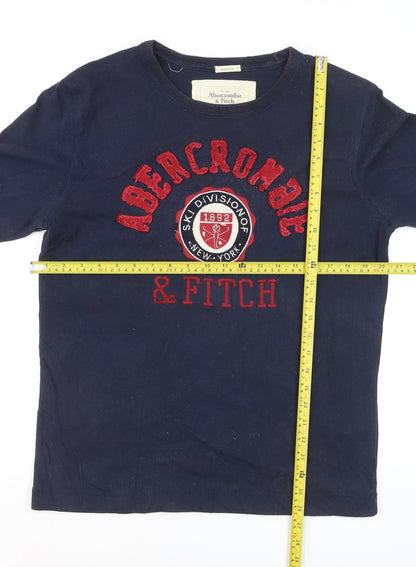 Abercrombie & Fitch Men’s Blue Long Sleeve Graphic Cotton Top L