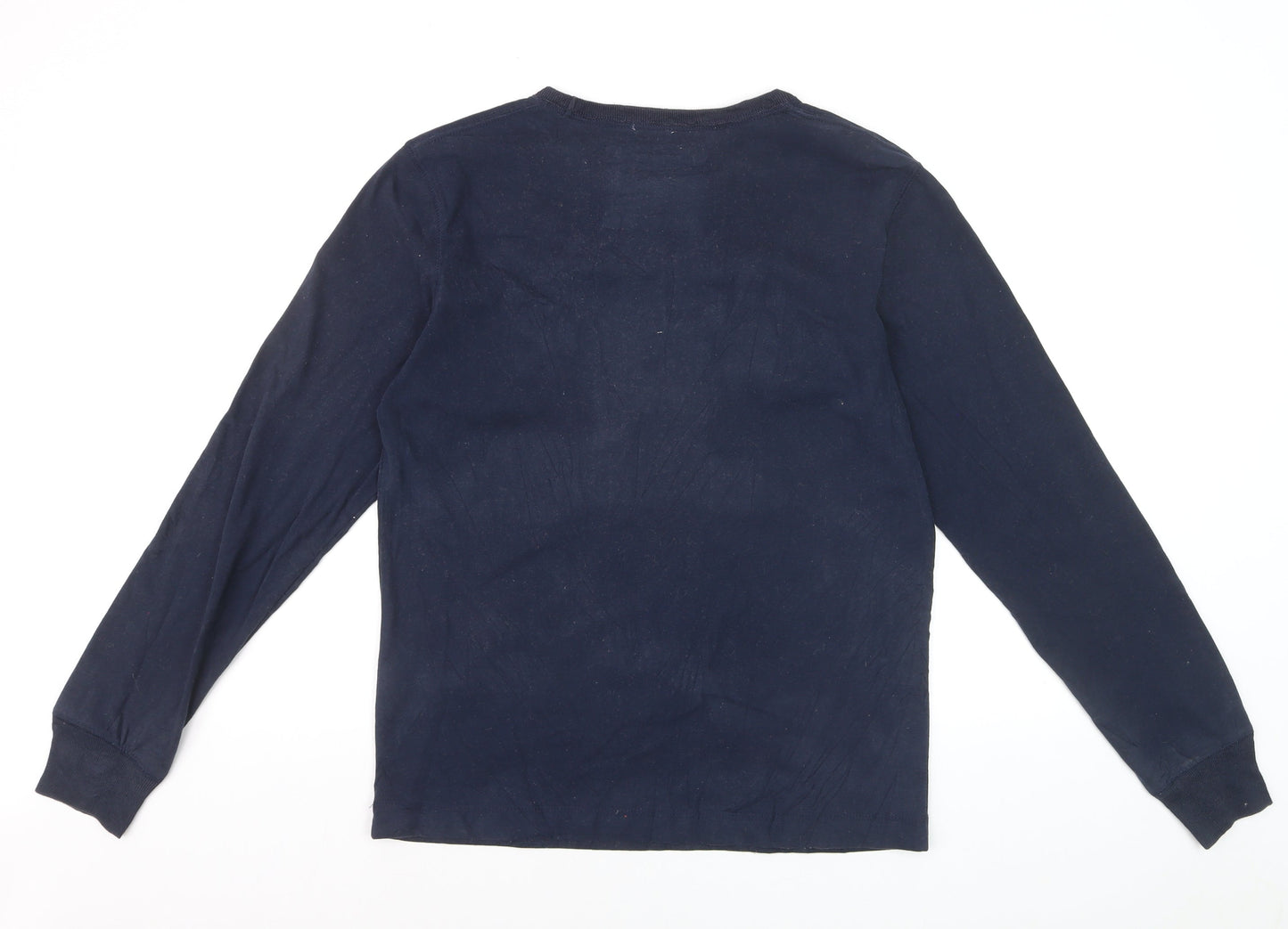 Abercrombie & Fitch Men’s Blue Long Sleeve Graphic Cotton Top L