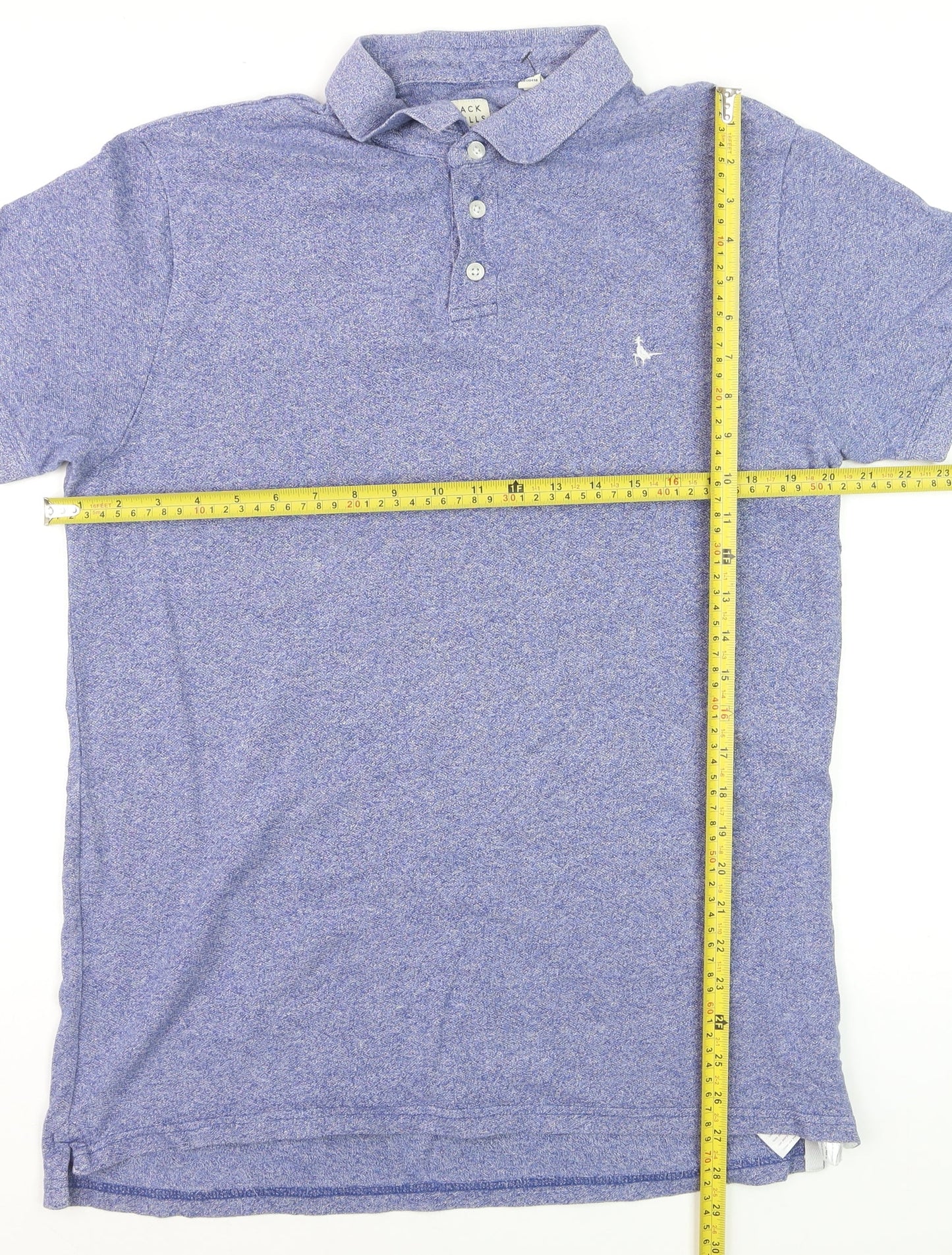 Jack Wills Men's Blue Cotton Short Sleeve Polo Shirt M