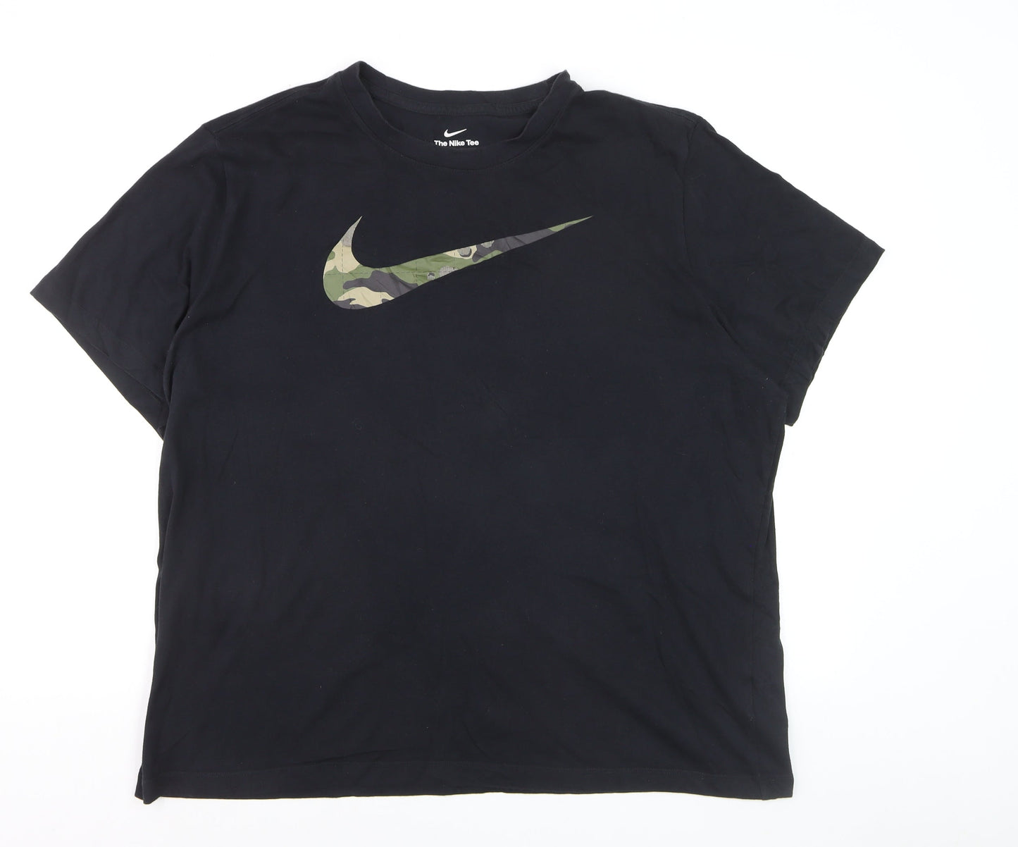 Nike Mens Black 2XL Sports Dri-Fit Camouflage Logo T-Shirt