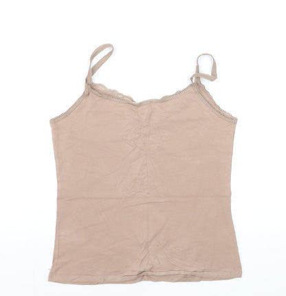 White Stuff Women's Beige Camisole Vest Top Size 12 Cotton Blend