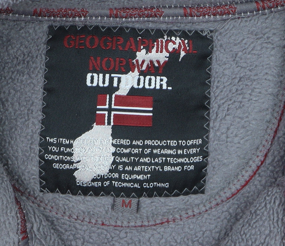 Geographical Norway Men's Red Full Zip Fleece Sweatshirt Size M
