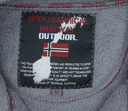 Geographical Norway Men's Red Full Zip Fleece Sweatshirt Size M