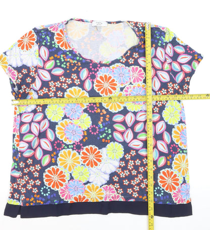 Tinta Style Women’s Multicoloured Floral Jersey Blouse Size 18