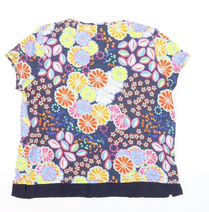 Tinta Style Women’s Multicoloured Floral Jersey Blouse Size 18