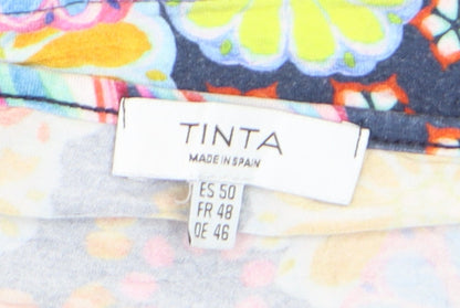 Tinta Style Women’s Multicoloured Floral Jersey Blouse Size 18