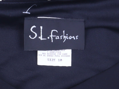 S.L. Fashions Women’s Black Floral Asymmetric Dress Size 10