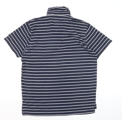 Tommy Hilfiger Men's Blue Striped Slim Fit Polo Shirt XL