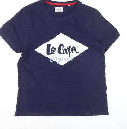 Lee Cooper Womens Blue Cotton Short Sleeve Crew Neck T-Shirt Size 10