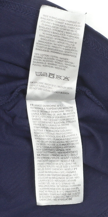 Lee Cooper Womens Blue Cotton Short Sleeve Crew Neck T-Shirt Size 10