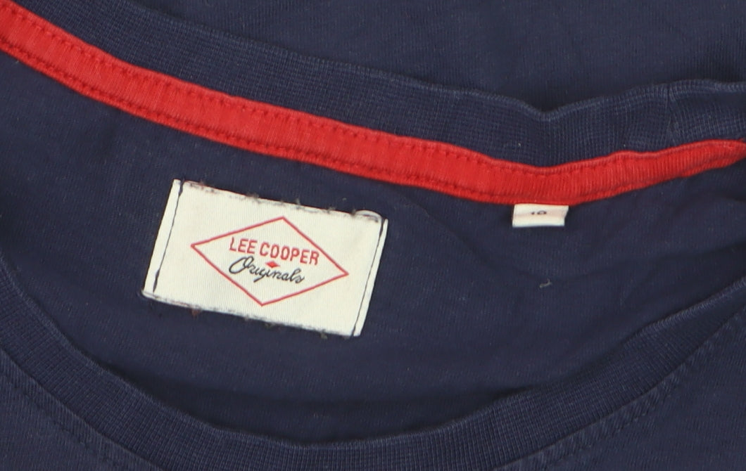 Lee Cooper Womens Blue Cotton Short Sleeve Crew Neck T-Shirt Size 10