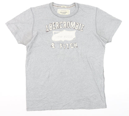 Abercrombie & Fitch Men's Grey XL Muscle Fit Graphic T-Shirt
