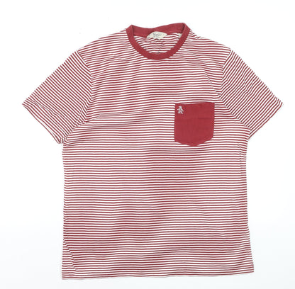 Penguin by Munsingwear Men's Red Striped Short Sleeve Polo M