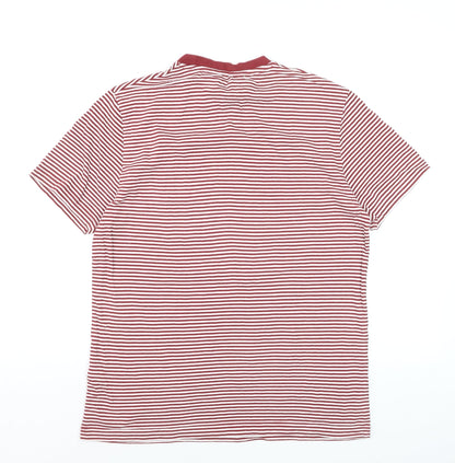 Penguin by Munsingwear Men's Red Striped Short Sleeve Polo M
