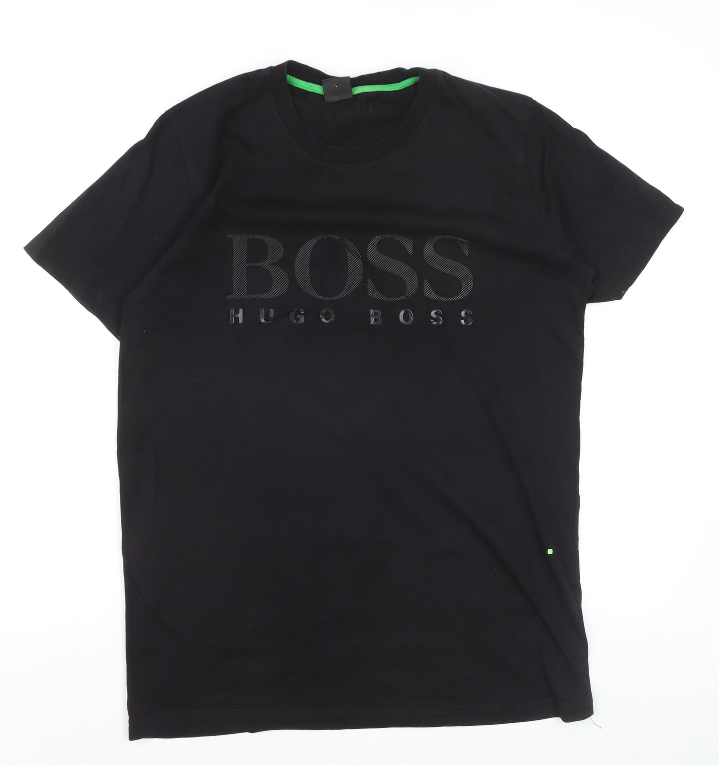 Hugo Boss Men's Black Logo Crew Neck Cotton T-Shirt Size L