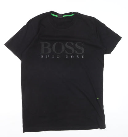 Hugo Boss Men's Black Logo Crew Neck Cotton T-Shirt Size L