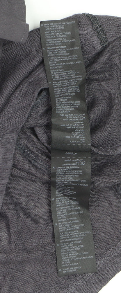 Nine by Savannah Miller Women's Grey Lace Ruffle Blouse Size 12