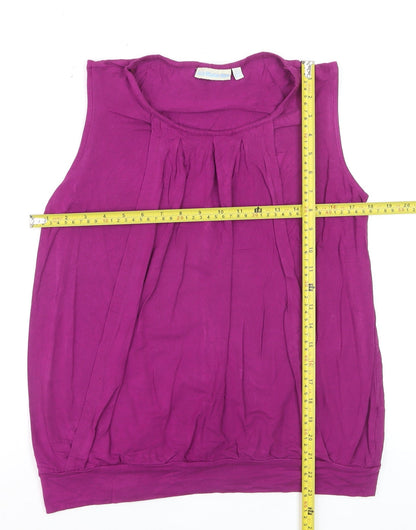 JoJo Maman Bébé Women's Purple Sleeveless Jersey Tank Top Size S