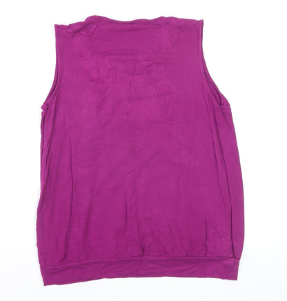 JoJo Maman Bébé Women's Purple Sleeveless Jersey Tank Top Size S