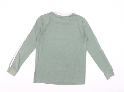 Adidas Womens Green Long Sleeve Crew Neck T-Shirt Size 8