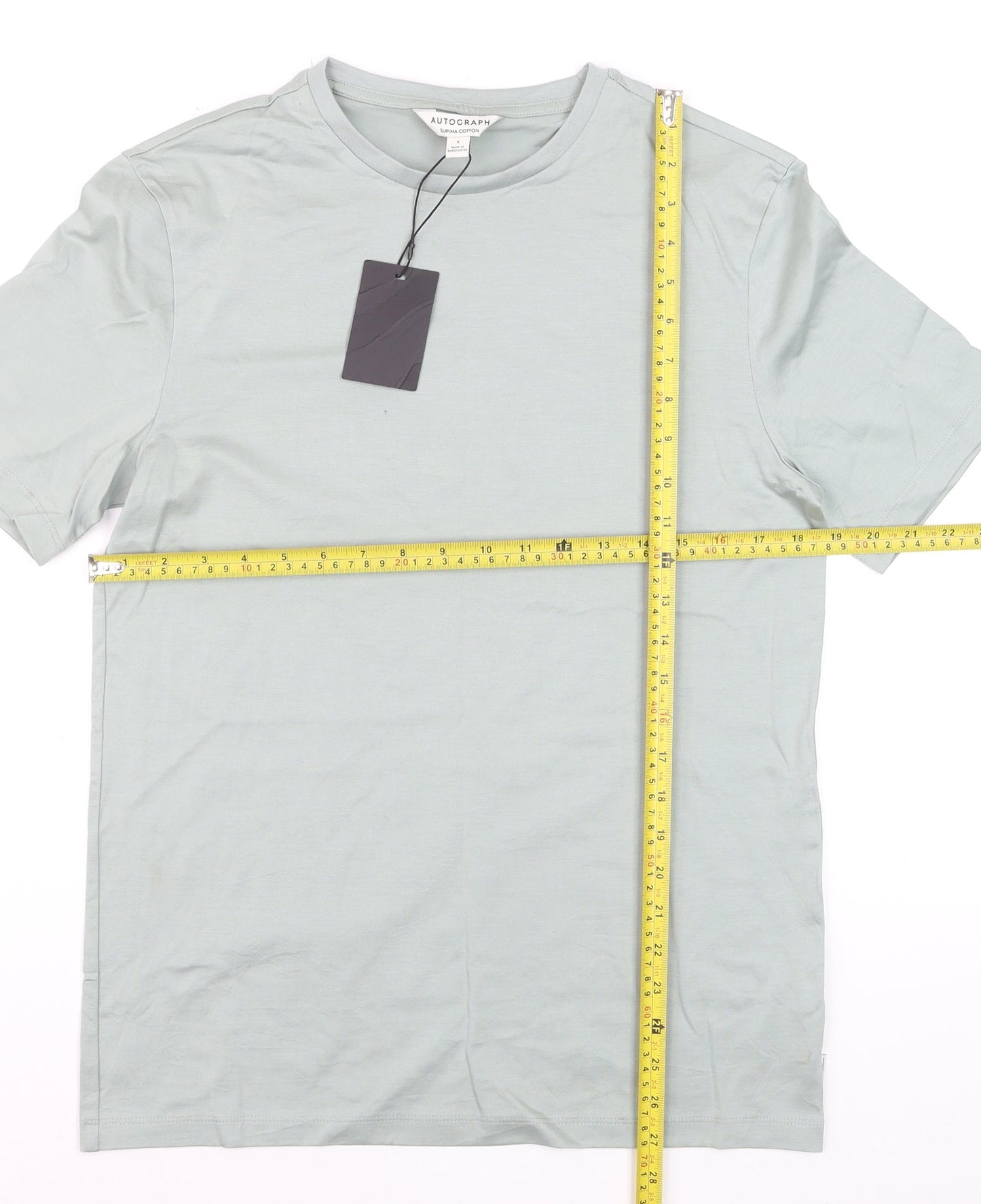 Marks and Spencer Autograph Women's Green Supima Cotton T-Shirt Size S