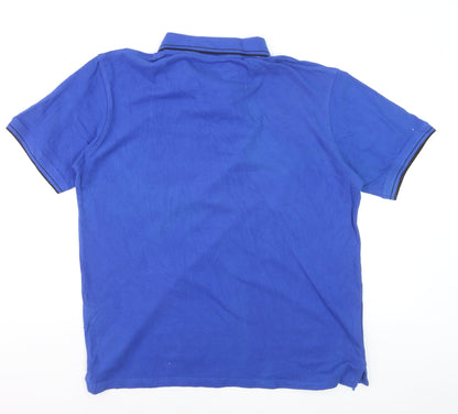 Lyle & Scott Men's Blue Cotton Polo Shirt XL Regular Fit