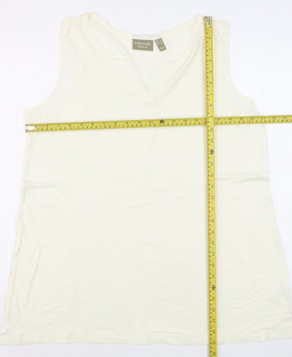 Naturals d&co. Womens Ivory Cotton Sleeveless Tank Top XL