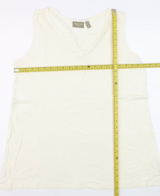 Naturals d&co. Womens Ivory Cotton Sleeveless Tank Top XL