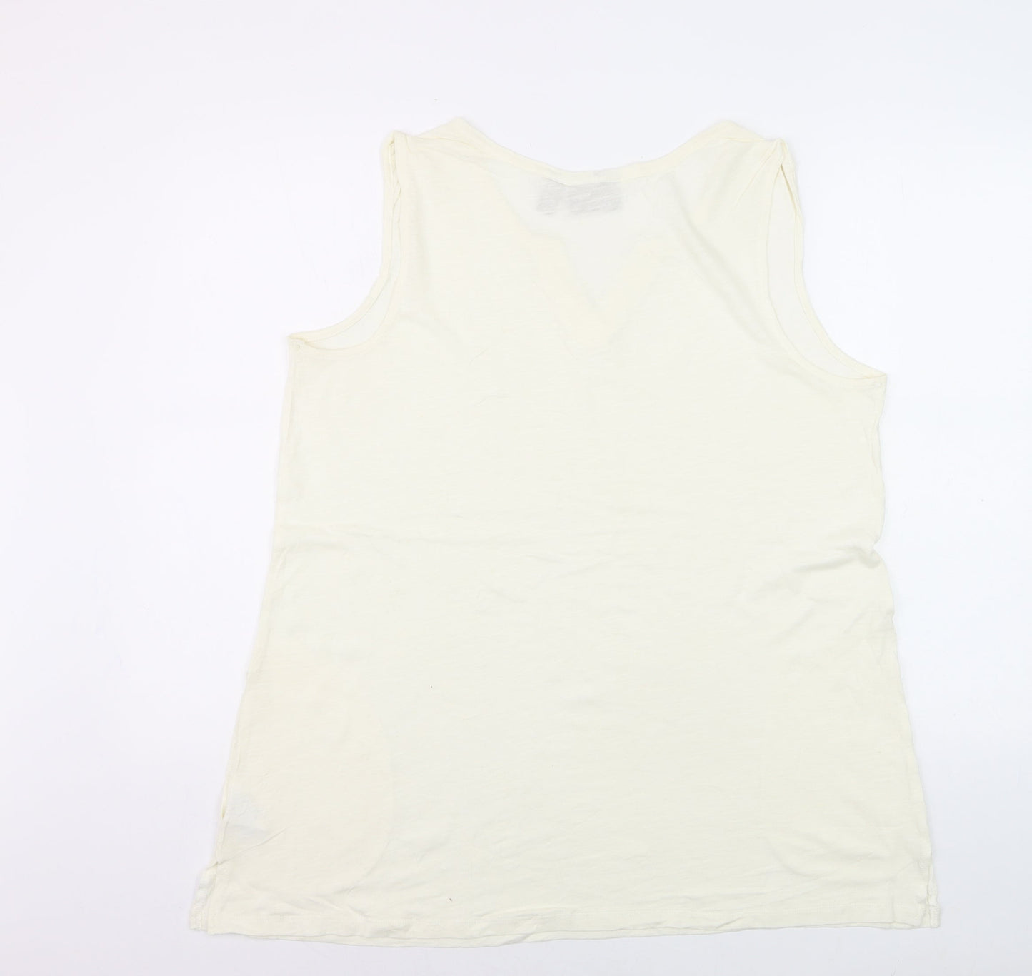 Naturals d&co. Womens Ivory Cotton Sleeveless Tank Top XL