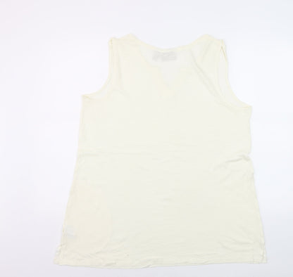 Naturals d&co. Womens Ivory Cotton Sleeveless Tank Top XL