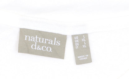 Naturals d&co. Womens Ivory Cotton Sleeveless Tank Top XL