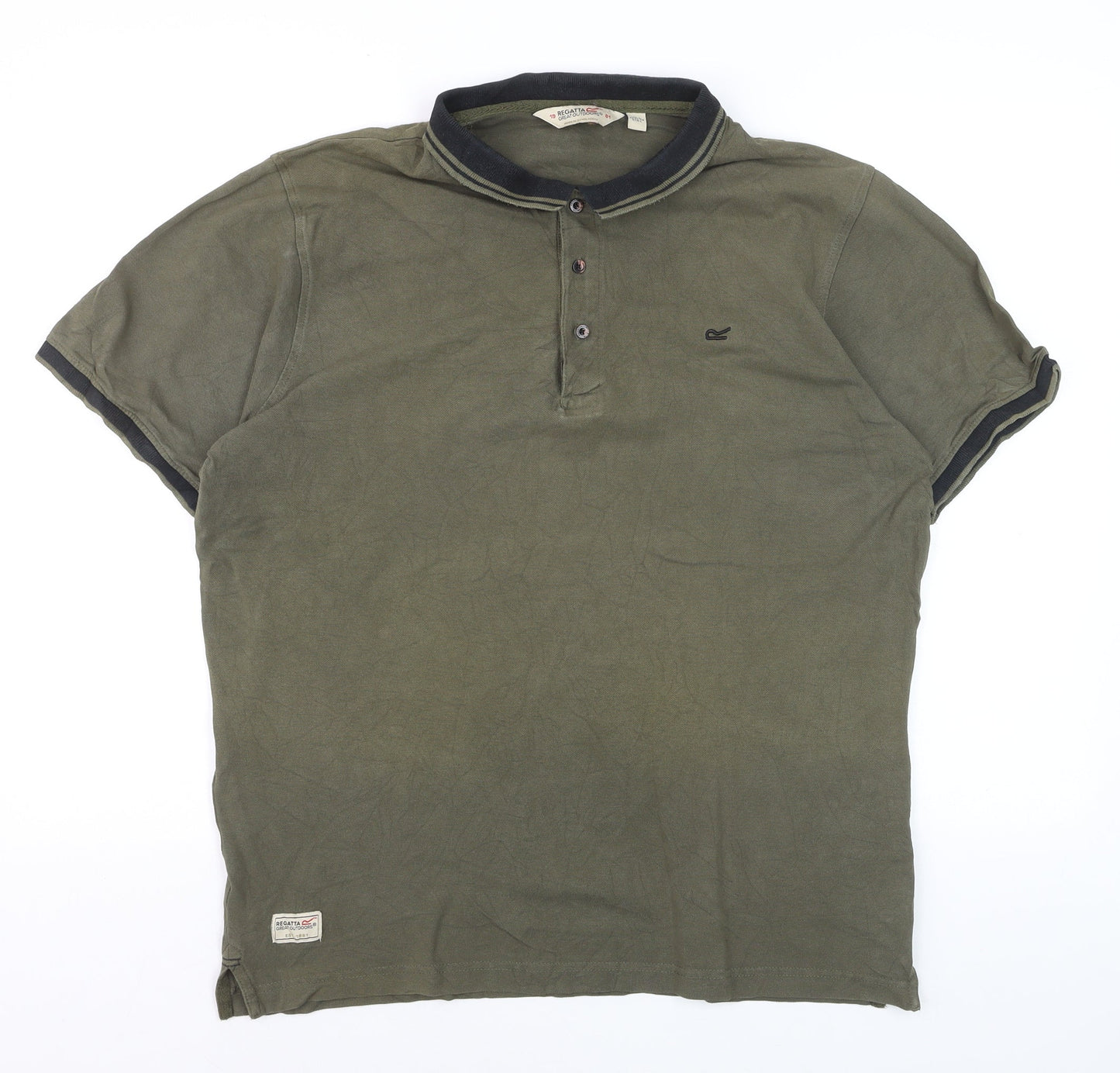 Regatta Men’s Green Cotton Polo Shirt L Casual Outdoor