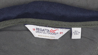 Regatta Men’s Green Cotton Polo Shirt L Casual Outdoor