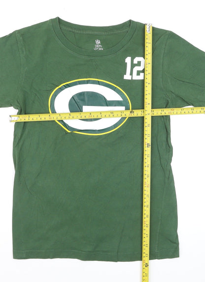 NFL Team Apparel Women’s Green Packers No.12 Cotton T-Shirt Size L