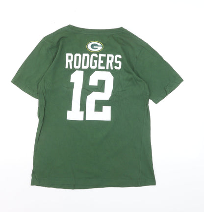 NFL Team Apparel Women’s Green Packers No.12 Cotton T-Shirt Size L