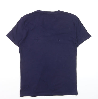 Antony Morato Men's Blue Slim Fit V-Neck Cotton T-Shirt M