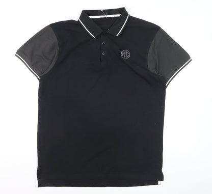 Kustom Kit Men’s Black XL Polo Shirt MG Logo Short Sleeve Cotton